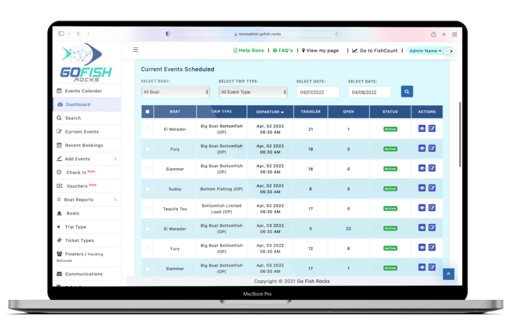 Boat Reservation Software Demo